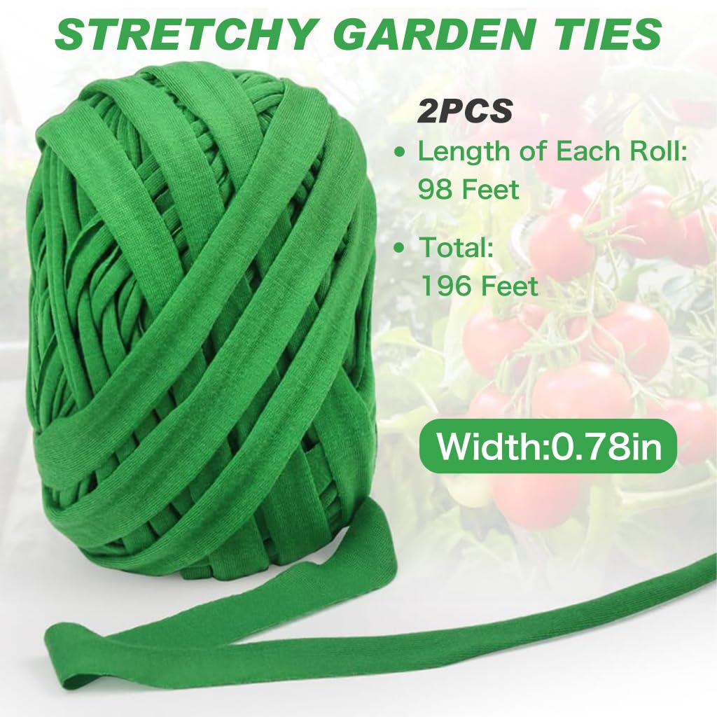HASTHIP® 2pcs Gardening Cloth Ties98.4Ft Per One Cloth Ties Stretchy Fiber Acrylic Fiber Ties Temporary Ties Gardening Fabric Ties for Climbing Plants, Bundling