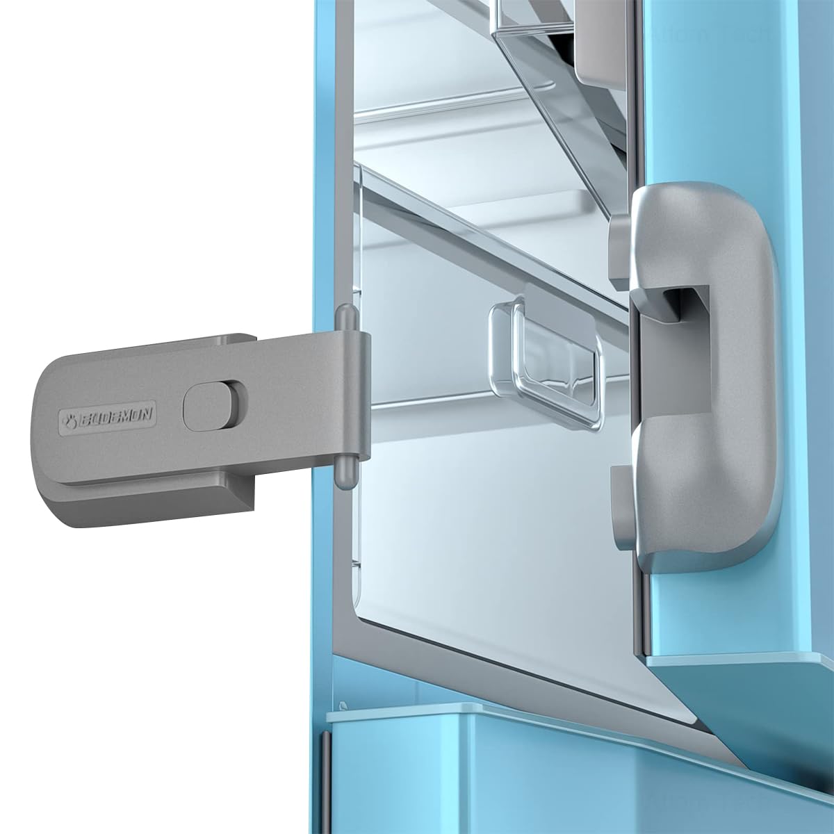 HASTHIP® Fridge Locks Child Proof Baby Proofing Products Easy Cabinet Door Lock Baby Safety Products Refrigerator Single Door Self-Adhesive Fridge Lock Kitchen Accessories Items