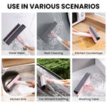 HASTHIP Glass Cleaner Wiper for Windows and Mirrors with 3 in 1 Spray Bottle | Compact Portable Design