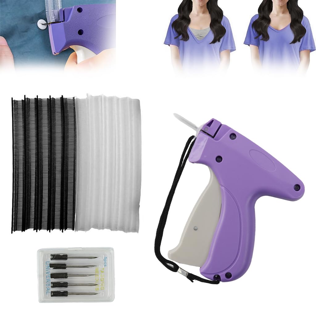 HASTHIP® Quick Clothing Fixer, Tag Gun, Clothing Stitch Gun 2024 Quick Clothing Fixer Stitch Gun for Clothes Quick Tailoring Sewing Gun (6 Needles, 1000 Glue Needles)