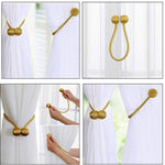 Polyester Solid Curtain Tiebacks, Medium, Gold, Pack of 1