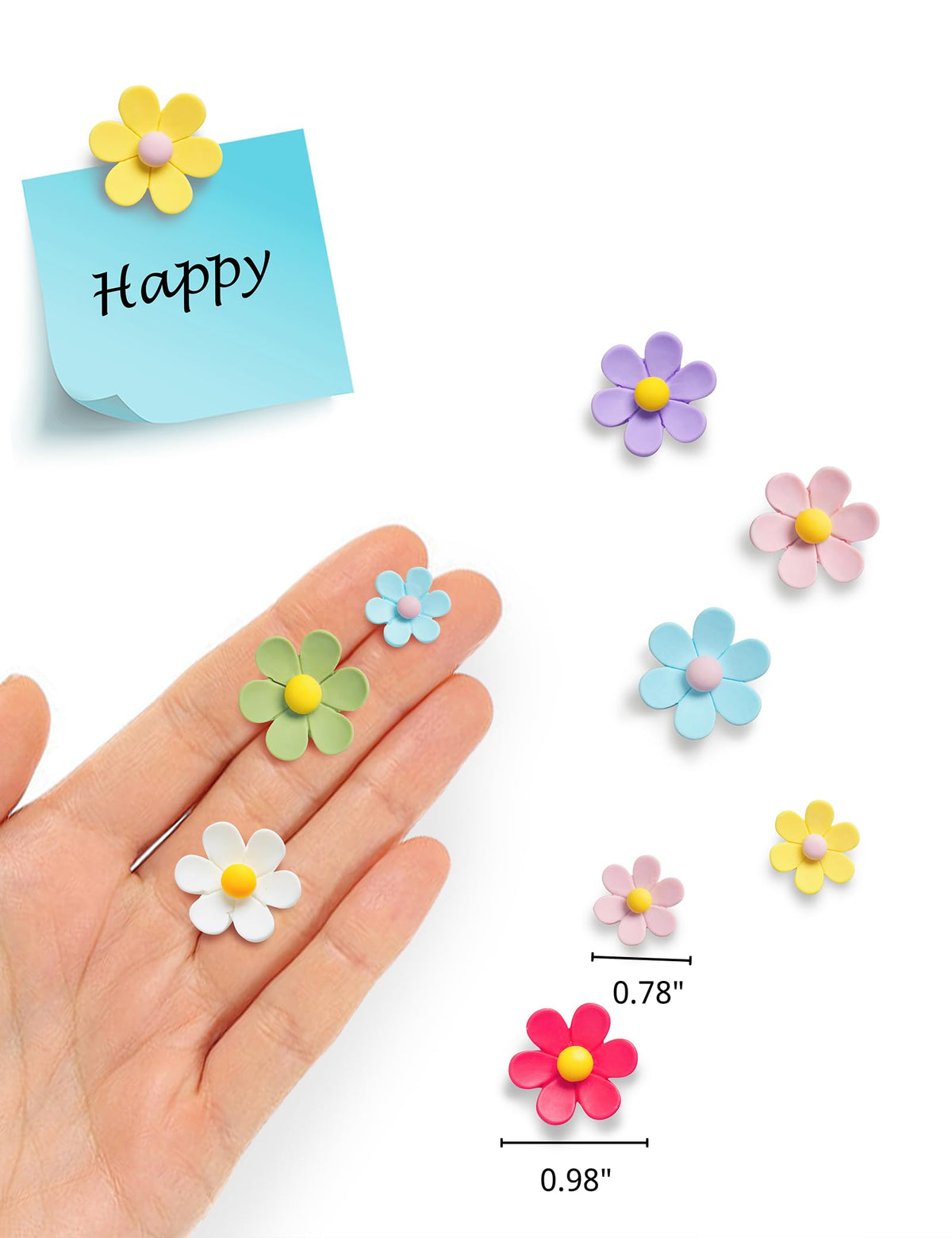 HASTHIP Refrigerator Magnets for Kitchen and Office featuring Strong Hold 15PCS | Colorful Resin Decorative Set