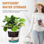HASTHIP Self Watering Planters for Indoor and Outdoor Use featuring Drainage Holes and 6 Size Options | Recyclable Plastic Pots with Saucers in White
