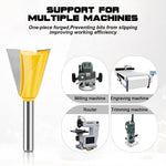 HASTHIP® Router Bit Set with 1/4'' Shank, 5 Sizes Groove Milling Cutters, Tungsten Steel Router Bits Set, Cutting Dia in 1/4" 3/8" 1/2" 5/8" 3/4", Woodworking Milling Cutter Tools for Woodworking