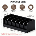 HASTHIP® Belt Organiser for Wardrobe, Belt Organizer Box, Wooden Waist Belt Holder, 5-Compartment Design, Multi Purpose Wardrobe Storage Box for Tie, Belts, Accessories, 35x15x11cm