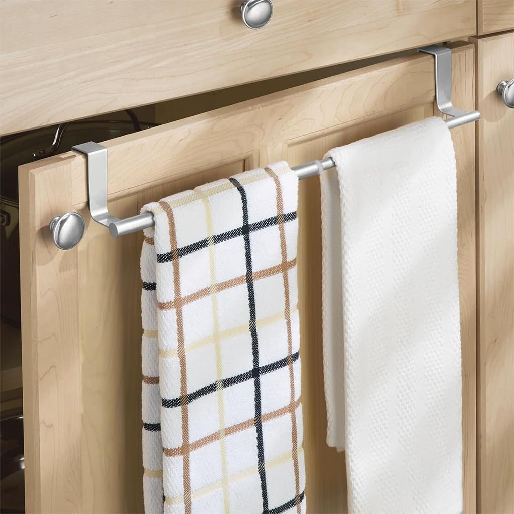 HASTHIP Towel Holders for Kitchen and Bathroom with 22.7–37.7cm Adjustable Telescopic Bar | Stainless Steel No Drill Over Door Rack