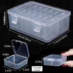 Transparent Jewelry Organizer Box Set of 15Pcs PlasticOrganizer for Earrings, Ear Studs, Rings, Necklace, Accessories, Multi Purpose Storage Case for DIY Crafting, Beading, Diamond Painting