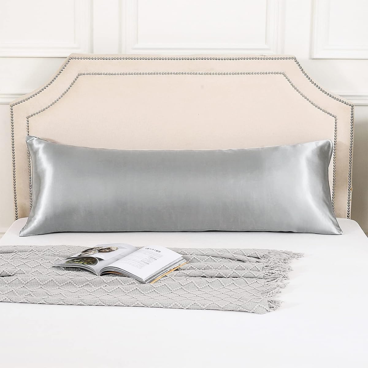 HASTHIP Body Pillow Cover for Cool Summer Comfort featuring Universal Slip-in Design 20x54 in Ice Silk Polyester
