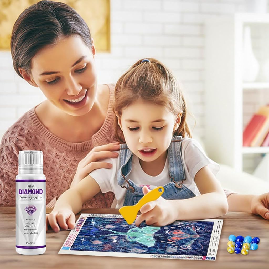 HASTHIP Diamond Painting Sealer for 5D Art and Puzzles with 120ml PVA Formula | Permanent Shine