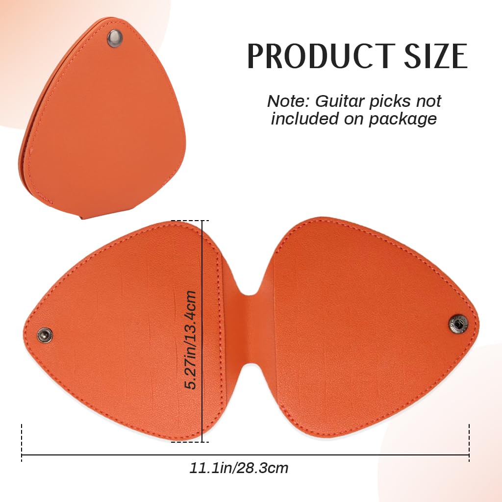 HASTHIP Guitar Pick Holder Case for 32 Picks with Capo Slot in PU Leather | Compact Storage