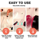 HASTHIP Silicone Bottle Cleaning Brush for Wine Decanters and Vases | Black Interior Wall Cleaner