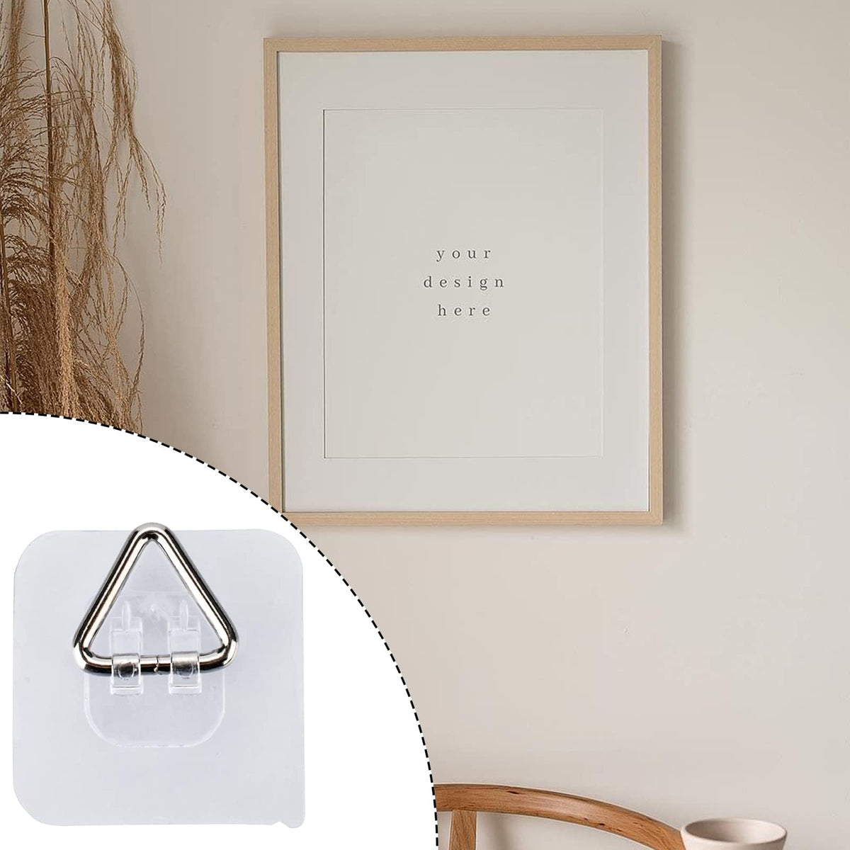 HASTHIP Wall Plate Hanger for Decorative Plates with Adhesive 2.4 in Hooks | 20 Pcs Stainless Steel Display Holders