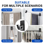 HASTHIP Curtain Rod Brackets for Wall Drapery | 4Pcs Metal Self Adhesive Holders