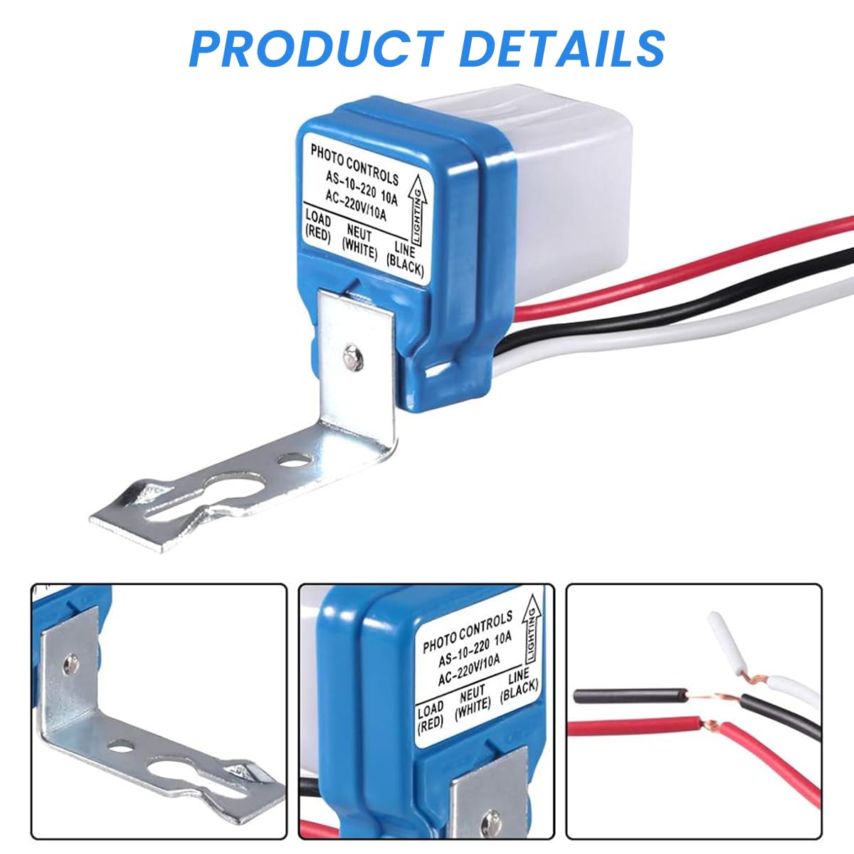 5Pcs Light Sensor System Component AC 220V Photocell Light Sensor Switch Waterproof Light Sensor DIY Modification Switch Sensor for Ceiling Light, Porch Light, Street Light, Pathway Light