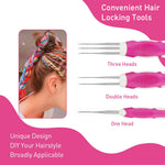 HASTHIP Dreadlock Crochet Hook Set for Braiding and Maintenance with 0.75mm Hooks | Rubberized Handle and Hair Locking Tools