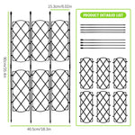 HASTHIP Garden Trellis for Climbing Plants with Interlocking 6pcs Design 46.5x90cm | PE & PP Resin Support for Vines and Roses