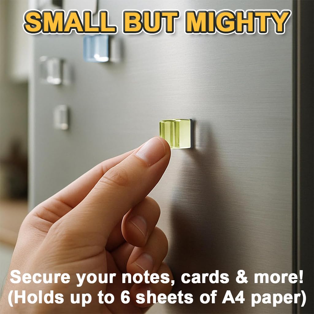 HASTHIP Fridge Magnets for Refrigerator and Whiteboard with 24pcs 1.5cm Glass Mosaic Blocks | Colorful Home Décor