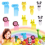 HASTHIP Food Fruit Forks for Kids 20pcs with Rounded Tip Design and Food Grade Plastic | Cartoon Animal Mini Dessert Picks