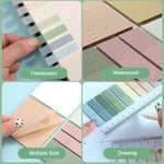 HASTHIP Transparent Sticky Notes for School, Office and Home with 700 Sheets PET Design | Removable Waterproof Memo Pads