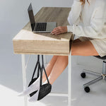 HASTHIP Airplane Footrest for Travel Comfort with Adjustable Straps and Storage Bag Black 2PCS