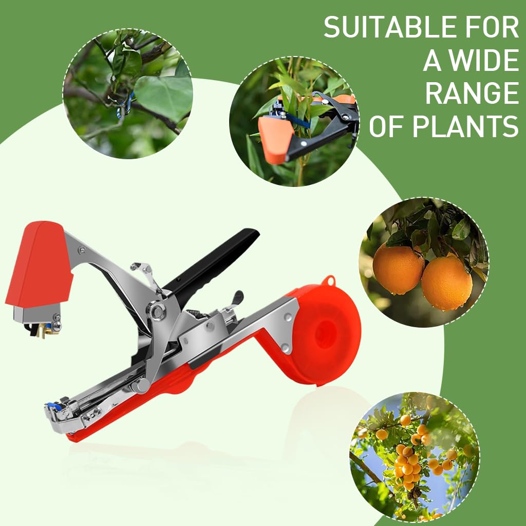 HASTHIP® SK5 Plant Tying Tape Machine - Plant Ties For Climbers - Gardening Horticultural Branch Tape Tying Machine - Gardening Branch Tying Machine - with 20 Rolls Cable Ties & 1 Box Staples