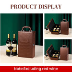 HASTHIP Wine Box for 2 Bottles featuring 34.5x20x12cm Dual Compartment Design | Leatherette Gift Set with Wine Accessories