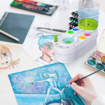 HASTHIP Paint Brush Cleaner Machine for Oil and Acrylic Brushes with Auto Refill & 250ml Water Tank | Efficient Water Recycling System for Artists and Students