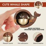 HASTHIP Magnetic Door Chime for Home and Shop featuring Whale Shape and 9.2x6.2x3.5 cm Wooden Bell | Easy Magnetic Mount