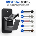 HASTHIP Curtain Rod Brackets for Wall Drapery | 4Pcs Metal Self Adhesive Holders