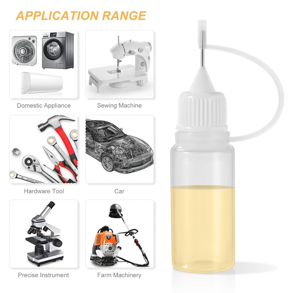 HASTHIP® 10 Pzs Botellas Aplicadoras con Punta de Aguja de Precisión 10ml,Botellas Pegamento PE para Manualidades,Pintura Acrílica Papel Tinta y Bricolaje Líquido