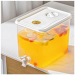 HASTHIP® 3- Liter Drink Dispenser Food Grade PP Water Dispenser with Spigot Homemade Cold Brew Fruit Tea Container Dispenser with Time Tracker, Ideal for Soda Drinks, Soft Drinks, Fruit Tea, Party Use