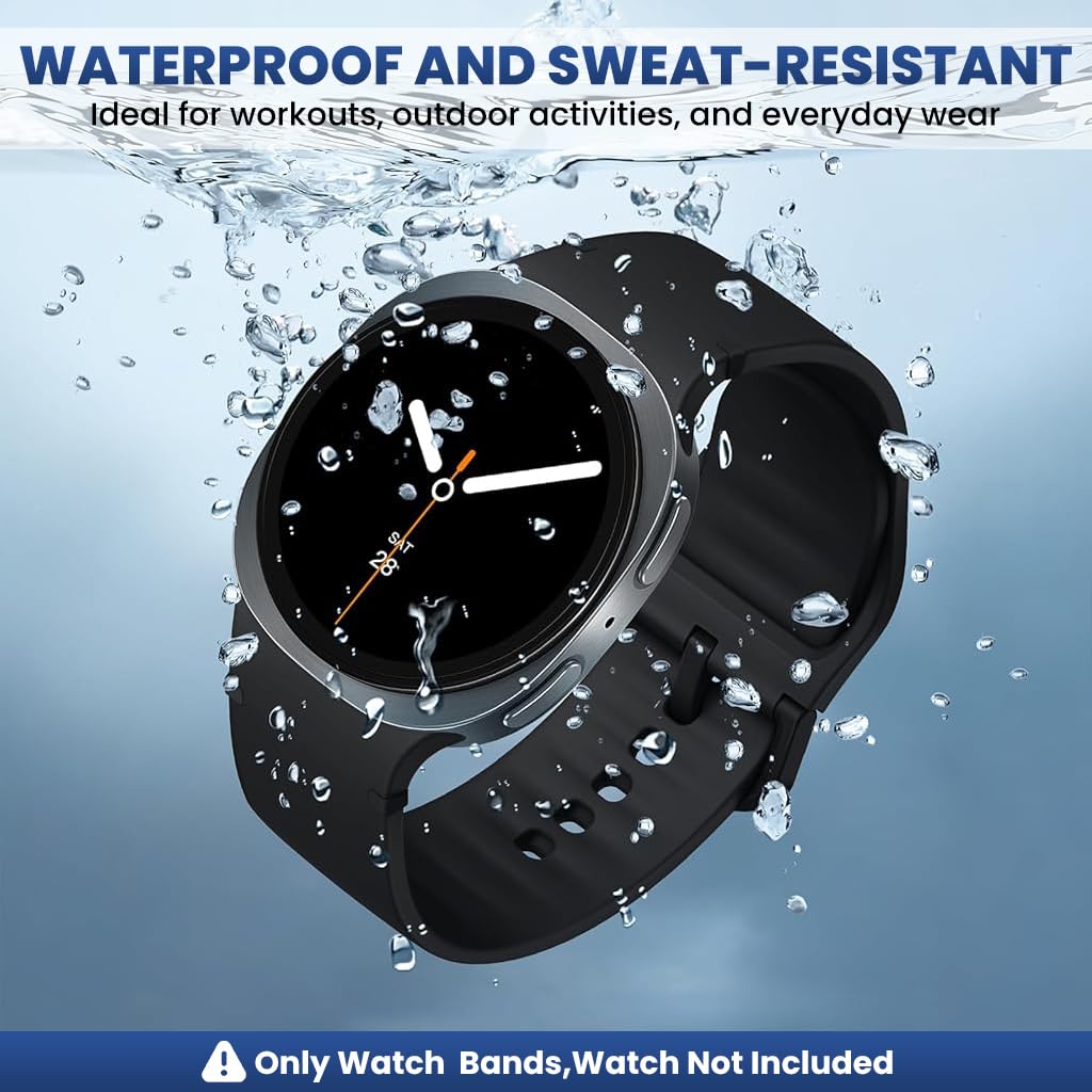 HASTHIP 3 Pack Silicone Strap Bands Compatible with Galaxy Watch 8 & Watch 8 Classic