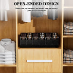 HASTHIP® Belt Organiser for Wardrobe, Belt Organizer Box, Wooden Waist Belt Holder, 5-Compartment Design, Multi Purpose Wardrobe Storage Box for Tie, Belts, Accessories, 35x15x11cm