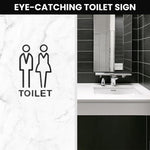 HASTHIP® Acrylic Adhesive Backed Men's and Women's Bathroom Sign, Bathroom Door Signs, Restroom Signs for Business,Bathroom Signage (Golden)-Black