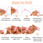 HASTHIP Heart-Shaped Origami Paper for DIY Crafts with 210 pcs 8.6 in Glossy Strips | 10 Colors Glow Design