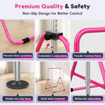 HASTHIP® Kids Gymnastics Horizontal Bar, 80-130cm Adjustable Height Training Bar for Children, Junior Kip Bar with Sturdy Steel Frame & Non-Slip Base, 330lbs Loading Capacity