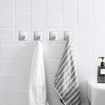 HASTHIP Wall Hooks for Hanging Bathroom and Kitchen with Self Adhesive Design 4 Pack Stainless Steel