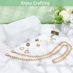 HASTHIP Plastic Mesh Canvas Sheet for Bag Making with Golden Chain & Acrylic Yarn Kit | 3PCS DIY Crochet Craft Set