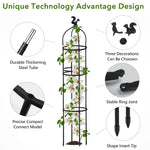 HASTHIP® 120CM Trellis for Climbing Plants, Plastic Climber Support for Plants, Adjustable Connectable Round Plant Support Sticks, Plant Support for Climbers, for Clematis, Roses, Tomatoes, Ivy