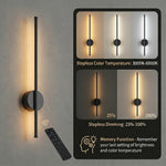 HASTHIP® 3-Color LED Wall Sconce 23.6in Luxury Golden Finish Modern Wall Stick Light Set, Dimmable Wall Lamp with Remote & Touch Control, USB Rechargeable Wall Lamp