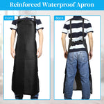 HASTHIP Apron for Dishwashing and Workshop with 43 in Length Featuring Cross Back Straps and PVC Vinyl Black