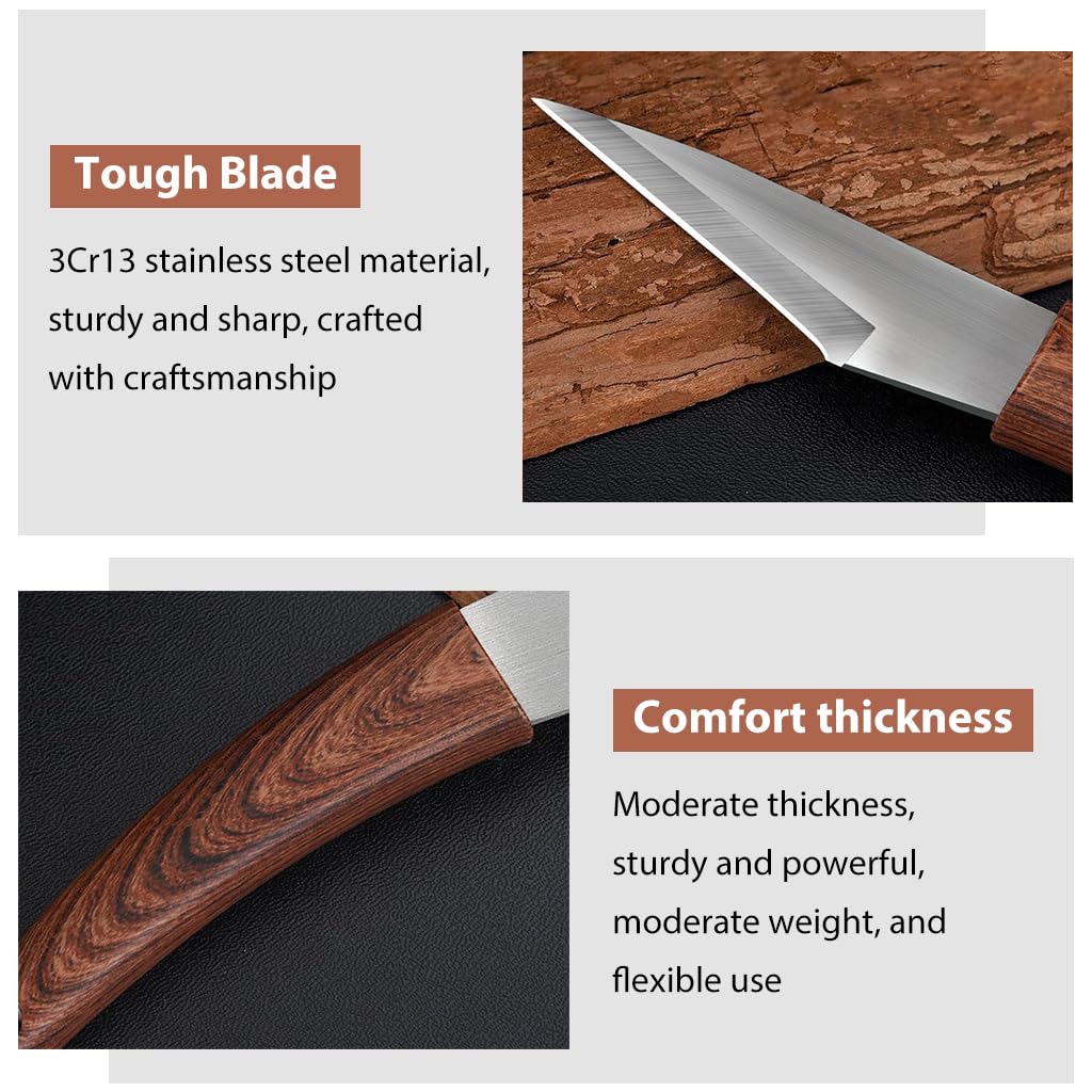 HASTHIP Grafting Tool for Organic Fruit Trees with Ergonomic Wooden Handle | Stainless Steel Cutter in Portable Leather Pouch