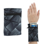 HASTHIP® Pulsera Muñequera con Bolsillo con Cremallera para Hombres y Mujeres, Resistente al Sudor e Ideal para Correr, Entrenamiento, Senderismo, Tenis, Baloncesto, Ciclismo y Viajes - Negra