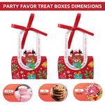 HASTHIP Christmas Gift Boxes 10pcs for Holiday Packaging with Ribbon and Handles | 10x5.2x15.5cm Sturdy Paper Box Featuring Cute Elk Design