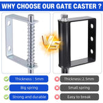 HASTHIP® 4'' Heavy Duty Gate Caster Wheel with Spring Loaded, 250-500 lbs Load Capacity, Zinc Alloy Gate Caster Wheels with 360 Degree Swivel, for Wooden Gate, Metal Tube Gate, Fence