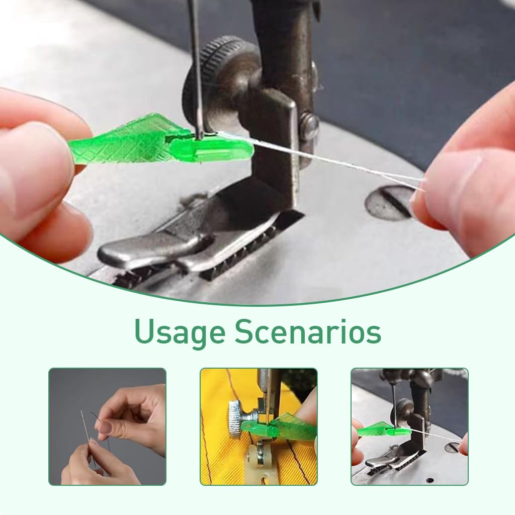 HASTHIP Sewing Machine Needle Threader Set of 10 with Automatic Loop Tool for Easy Use