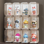 HASTHIP Display Case for Figures with Stackable Design and Clear Acrylic Boxes Set of Six