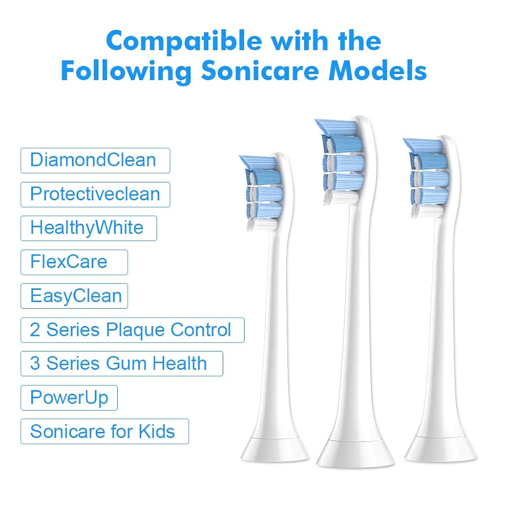 HASTHIP® 8 Pack Cabezales de Cepillo de Repuesto Compatibles con Philips Sonicare, Cerdas DuPont Suaves y Densas, Elimina 7x Más Placa, Apto para DiamondClean, ProtectiveClean, FlexCare,