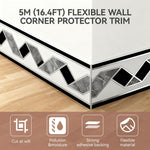 HASTHIP Self Adhesive Molding for Wall Designs with 16.4ft Length and Waterproof PVC | Geometric Pattern Trim