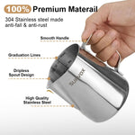HASTHIP® 12oz Milk Frothing Pitcher with Scale